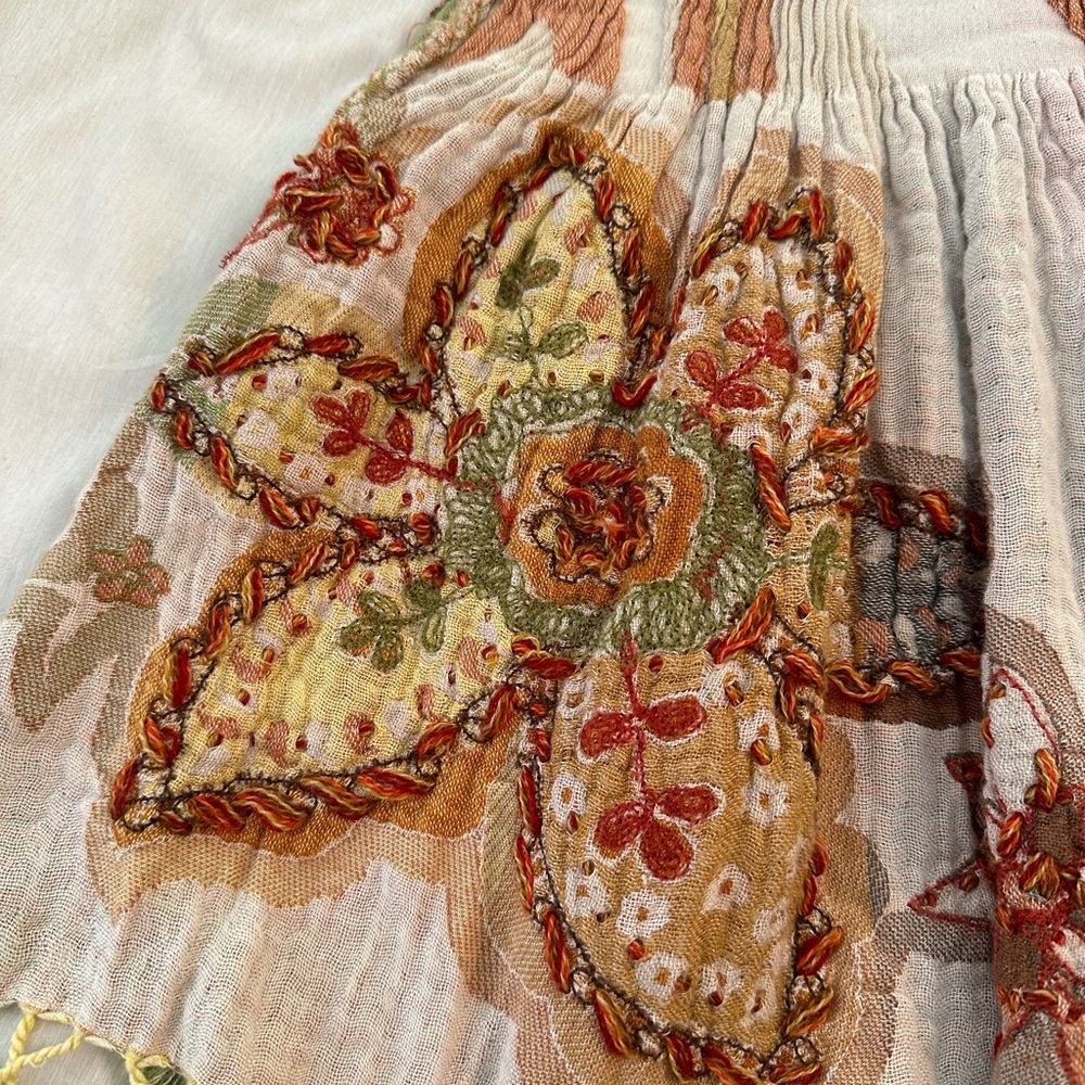 Anthropologie x Vismaya Boho Embroidered Scarf/Wrap, EUC - Picture 8 of 9